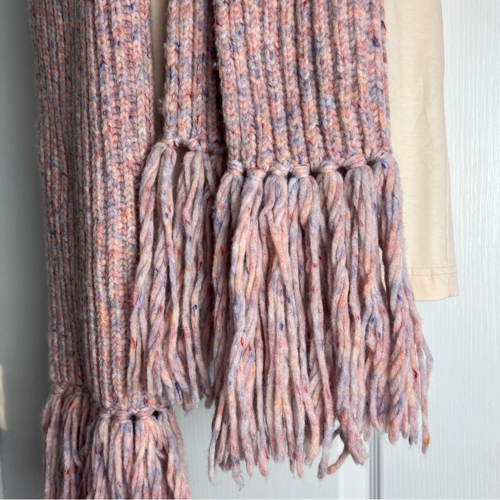 New Rag & Bone Devin Wool Scarf In Pink Multi Colored knitted Confetti - Picture 6 of 8